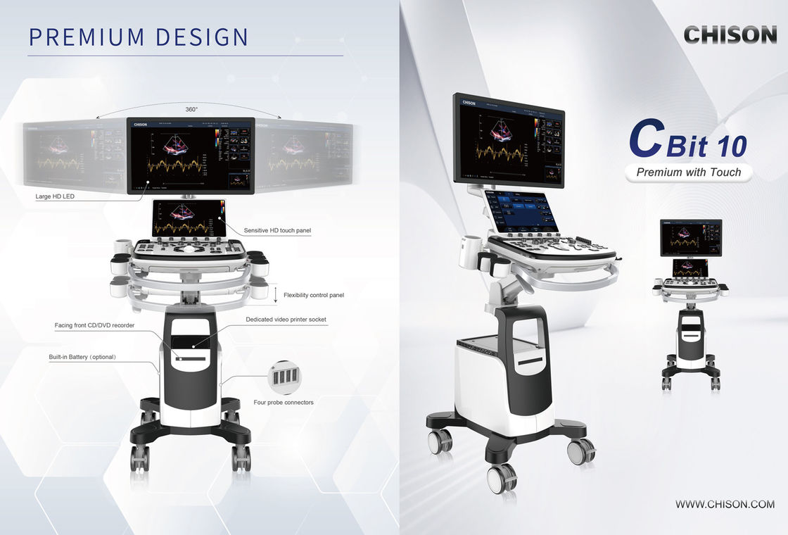 Le CE a approuvé la machine d'ultrason de Chison CBit 10 avec le moniteur de 23,8 pouces LED