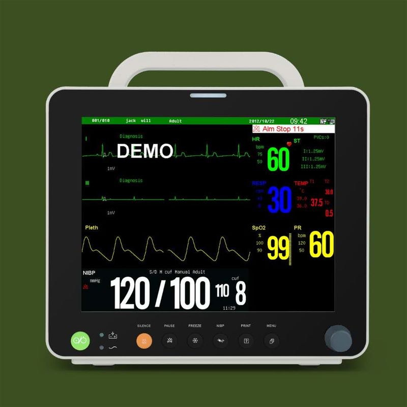 12,1 » moniteurs patients de paramètre multi vétérinaire d'affichage de TFT de couleur avec ECG